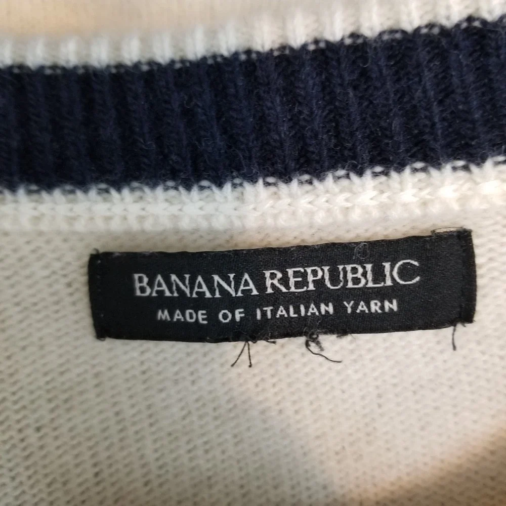 Banana‎ Republic Sweater Men M Recycled Wool Striped Crew Neck Pullover Street